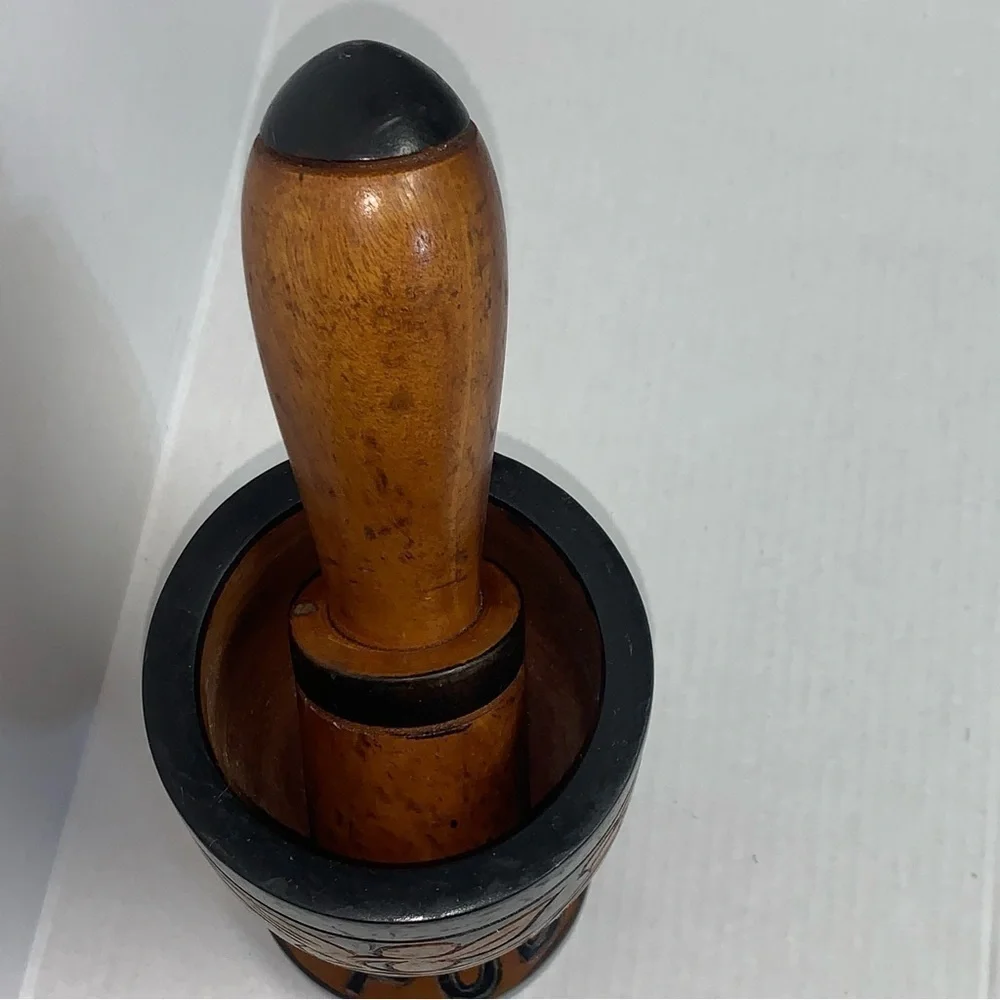 Hand Carved Pineapple Mortar and Pestle 6.5
